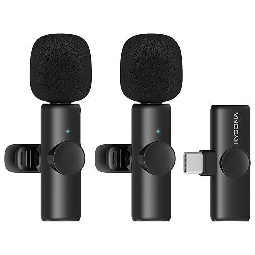 KYSONA Pack Wireless Lavalier Microphone for Android iPhone 15
