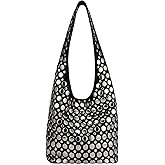 Studded Y2K Purses for Women Punk PU Leather Shoulder Hobo Bags Trendy Underarm Tote Handbags