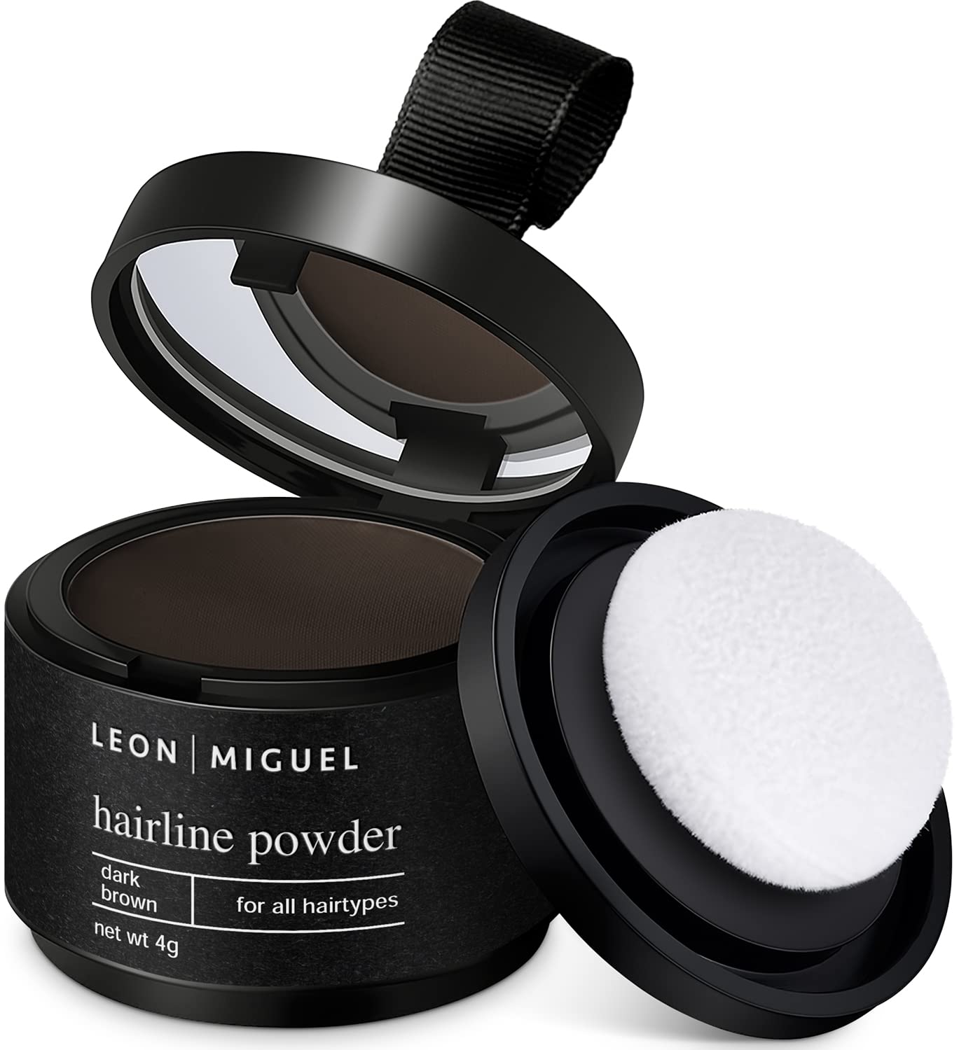 LEON MIGUEL Hair Line Powder - concealer/counter powder - 4g hair thickening and hair filler with shadow make-up waterproof (DARK BROWN)