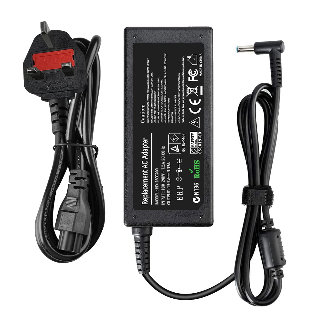 45W Laptop Charger for HP - 19.5V 2.31A Power Supply for HP Stream, Pavilion, Envy, ProBook, Split, Elitebook Folio, Chromebook - AC Adapter Charger with Power Cord (4.5x3mm)