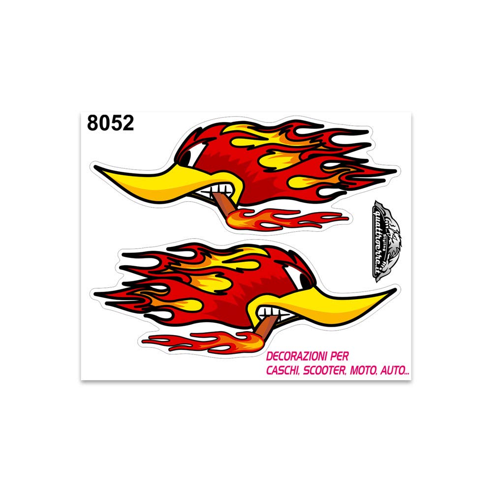 4R Quattroerre.it Sticker Woodpecker and Flames, 14 x 16 cm