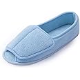 Git-up Women Diabetic Slippers/W Arthritis Edema Adjustable Closure Memory Foam House Shoes Open Toe Extra Wide