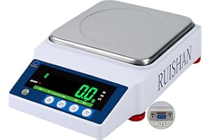 RUISHAN Large Range 10kg x 0.1g Precision Lab Balance Scale Grain/Gram Scale Scientific Scale Calibrated Scale Industrial Laboratory Weighing and Counting Scale Table Top Scale | for Lab, Jewelry