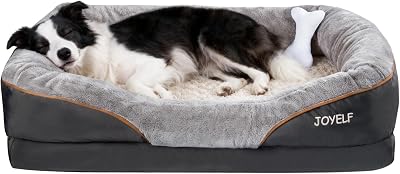 Großes Hundebett Memory Foam orthopädisches Hundebett & Hundesofa mit abnehmbarem waschbarem Bezug und Quietschspielzeug als Geschenk