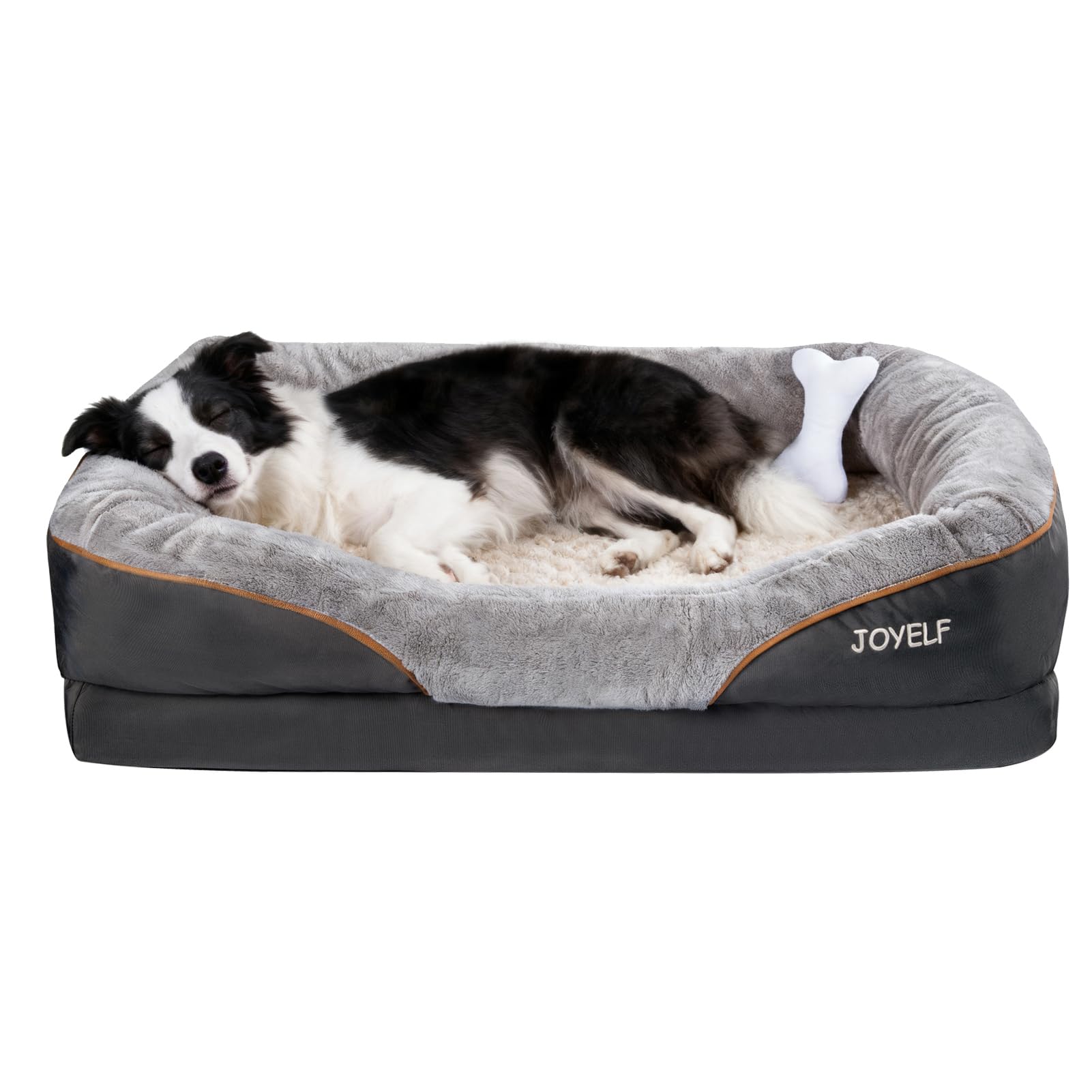 JOYELF Large Memory Foam Dog Bed, Orthopedic Dog Bed & Sofa with Removable Washable Cover and Squeaker Toys as Gift