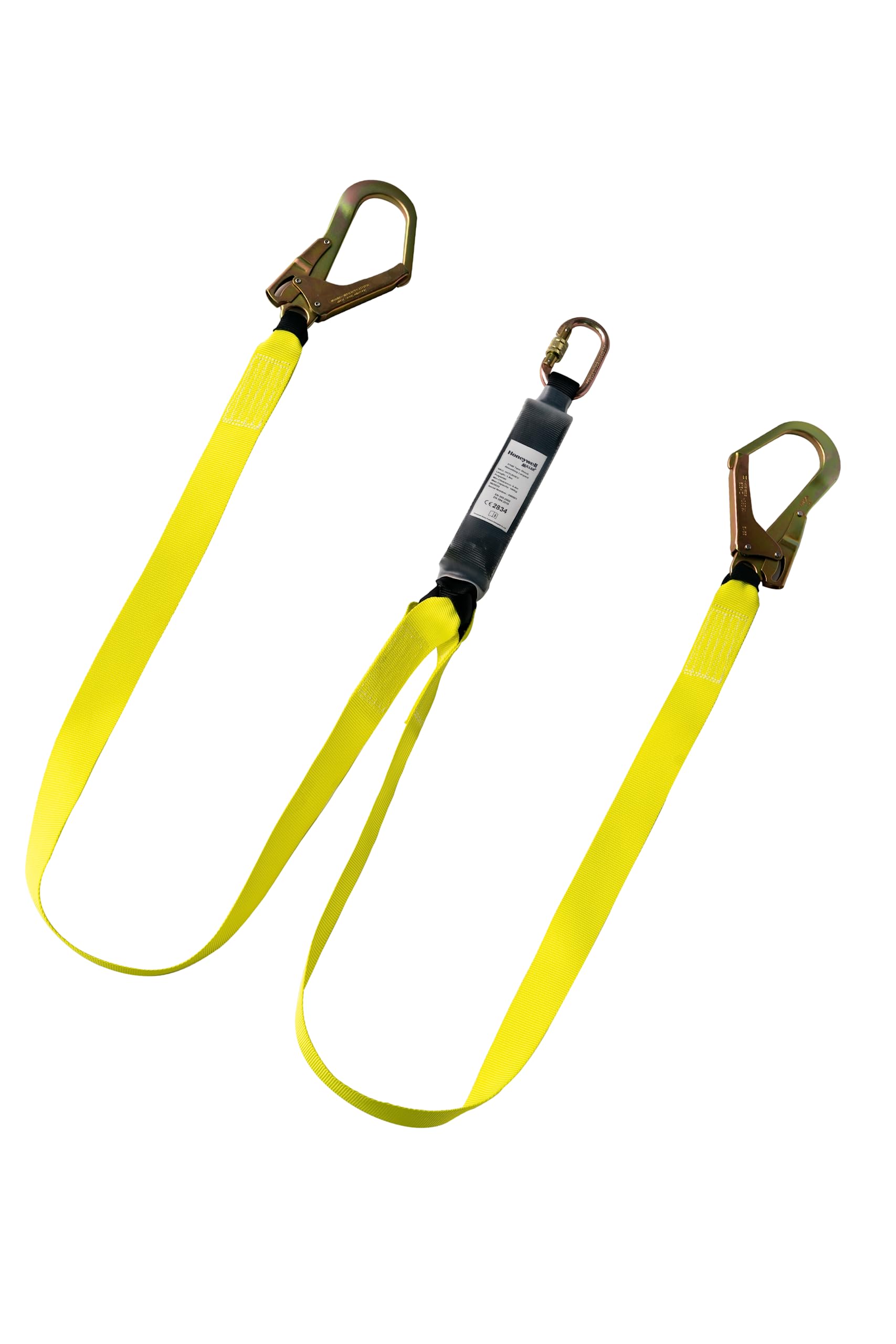 Miller H100 Twin Shock Absorbing Lanyard Rebar Hook, Yellow, Lightweight, Cost Effective, Rated to 140 kg, 1.8m Length, Well Suited for Construction/Utilities/Railway, H1TLRHEU