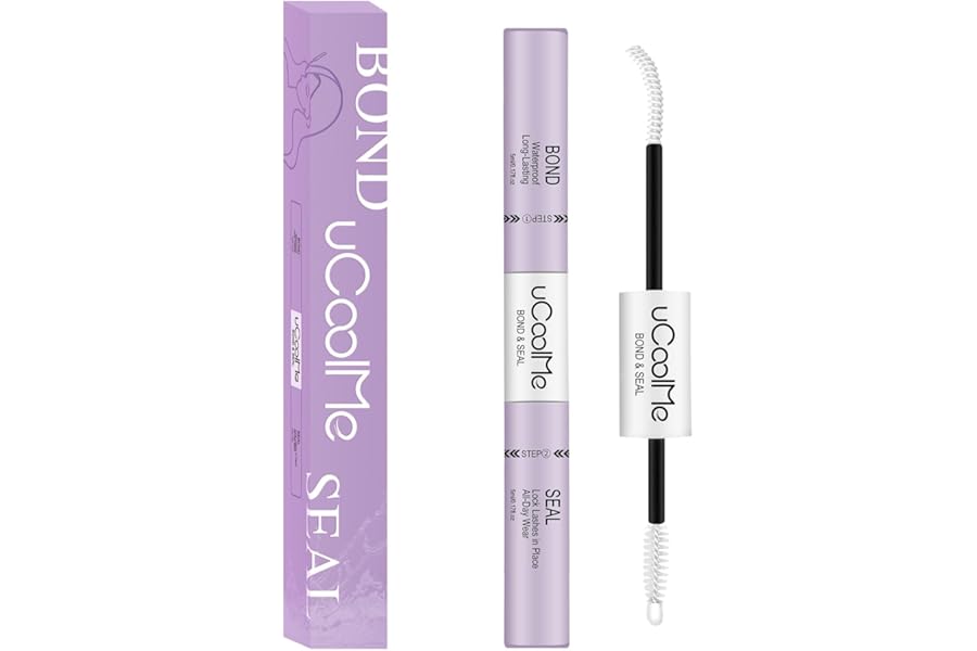 uCoolMe Lash Bond and Seal Waterproof 10ML for Lash Clusters 144Hours SuperStrong Long-Lasting Non-Irritating Eyelash Glue for DIY at Home(White,10ML)