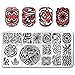 BORN PRETTY 4Pcs Nail Art Stamping Plates Set Flower Water Marble Geometrical Image Templates