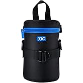 JJC Deluxe Lens Case Pouch for Canon EF 75-300mm f4.5-5.6/EF 24-105mm f4L/EF 16-35mm F4L/RF 75-300mm f4-5.6,Nikon AF-S 24-70mm f2.8/16-35mm f4G/70-300mm f4.5-6.3G & More Lens below 3.15" x 6.1"(D x L)