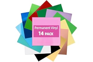 Lya Vinyl 14 Pack Glossy Permanent Vinyl Bundle - Self Adhesive Vinyl Sheets for Cricut, Permanent Outdoor Vinyl Sheets for Home Decal, Mug, Ceramics,DIY Craft