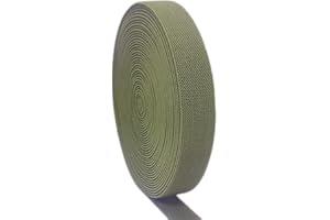 JESEP YONG 1 inch Knit Elastic Band Olive Green 10 Yards Double-Side Twill Woven Elastic Heavy Stretch Elastic Spool for Sewing Pants Waistband, Wigs, Skirts, DIY Craft & Projects Supplies