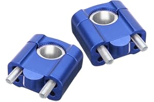 Riloer Universal Motorcycle Motorbike Handlebar Risers Blue, Fit For 7/8" 22mm / 11/8" 28mm Aluminium Alloy Durable Bars Clam