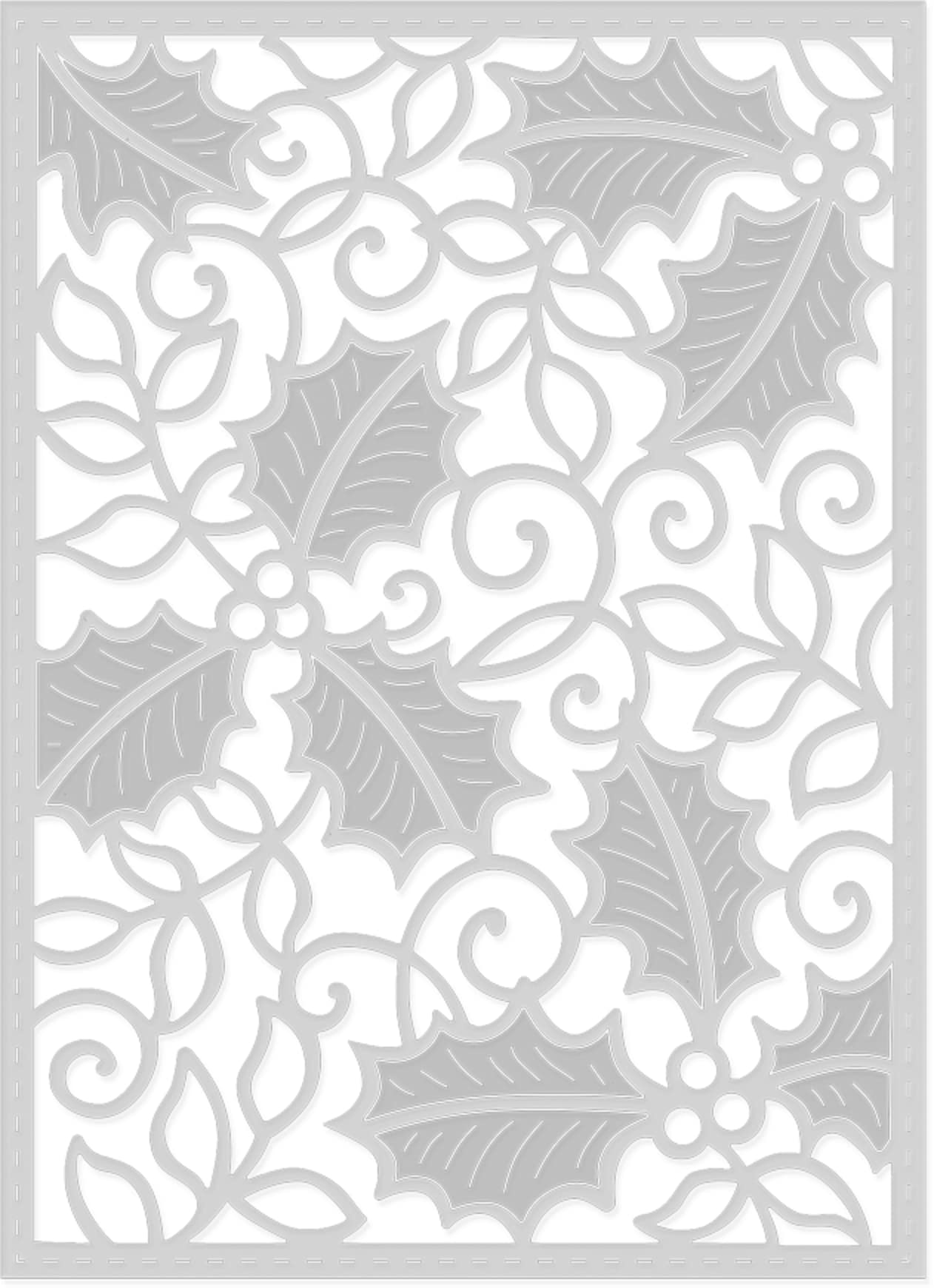 Sweet Dixie Metal Cutting Dies Holly Background Silver SDD611
