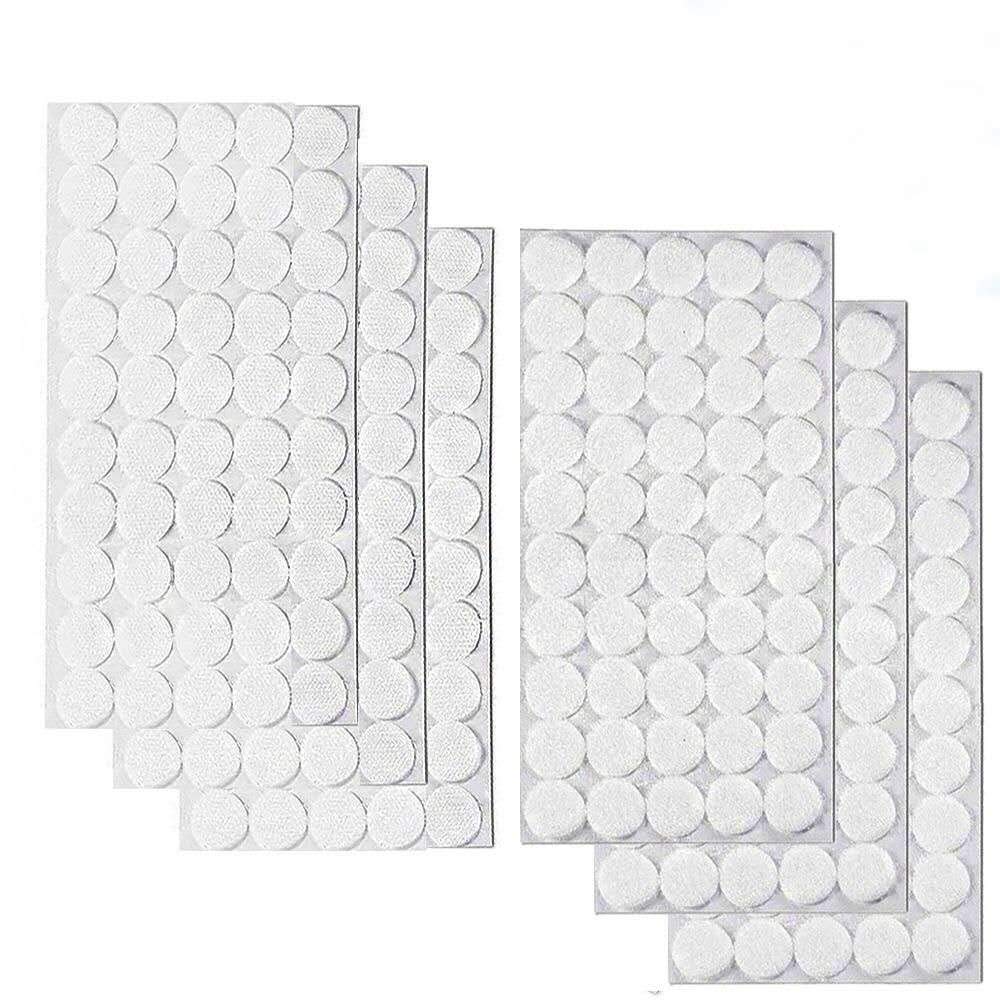 Self Adhesive Dots 300pcs(150 Pair) 3/4" Diameter Sticky Back Coins Hook & Loop Self Adhesive Dots Tapes Magic Sticky Dots 20mm White, Suitable for School Classroom, Office, Home