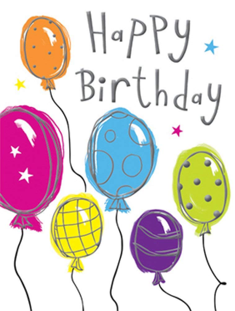 Piccadilly Greetings Mini Card Birthday - 80 x 110 mm, A70124,yellow|grey|pink|black|purple|blue