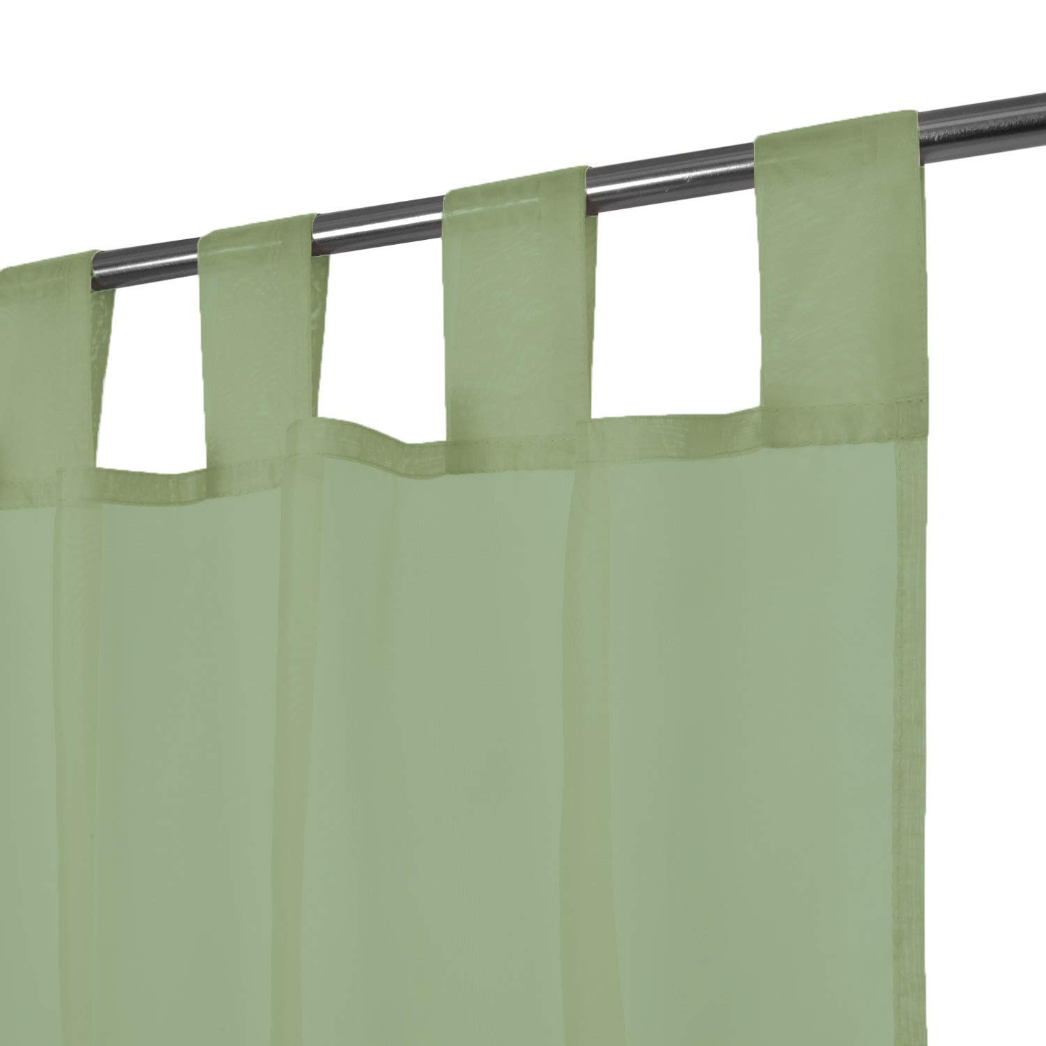 Megachest sheer Voile Tab Top Curtain(moss, 56" wideX54 drop(W142cmXH137cm))