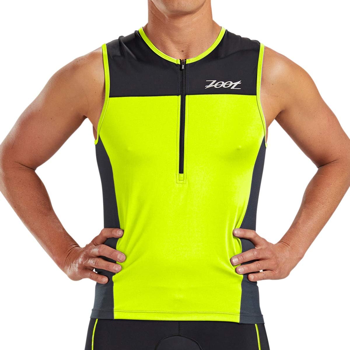 ZOOT Mens Medium Tri Suit Sleeveless Black Yellow Triathlon Swim