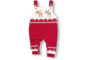 mimixiong Baby Christmas Sweater Toddler Reindeer Outfit Sleeveless Red Clothes