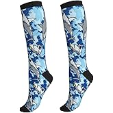 Wyayazh Crazy Fun Compression Socks for Women Men Knee High 15-20 mmHg Support Circulation Socks - Running Hiking Athletic