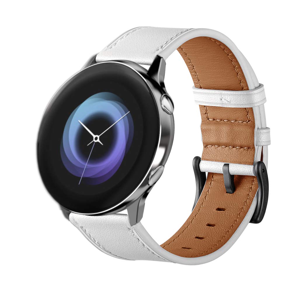 Aresh Compatible with Samsung Galaxy Watch Active2 40mm&Active2 44mm Bands, 20mm Soft Leather Strap for Samsung Galaxy Active 2 Smartwatch (Blue)