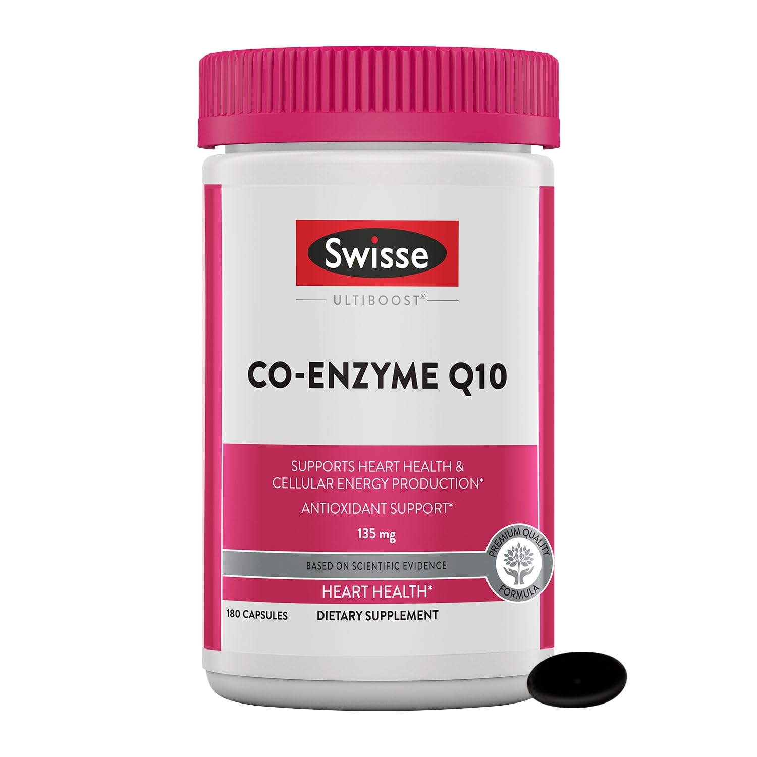 Swisse CoQ10 Ubiquinol 135mg Heart Health Antioxidant Support 180 Softgels