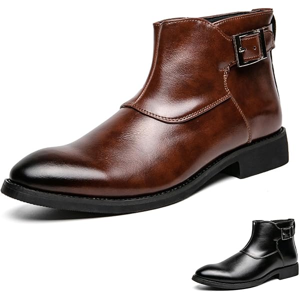 Brumas Men's Italian Leather Ankle Boots – Olive Color, Side Zipper, Round Toe, Size 44 - View #2