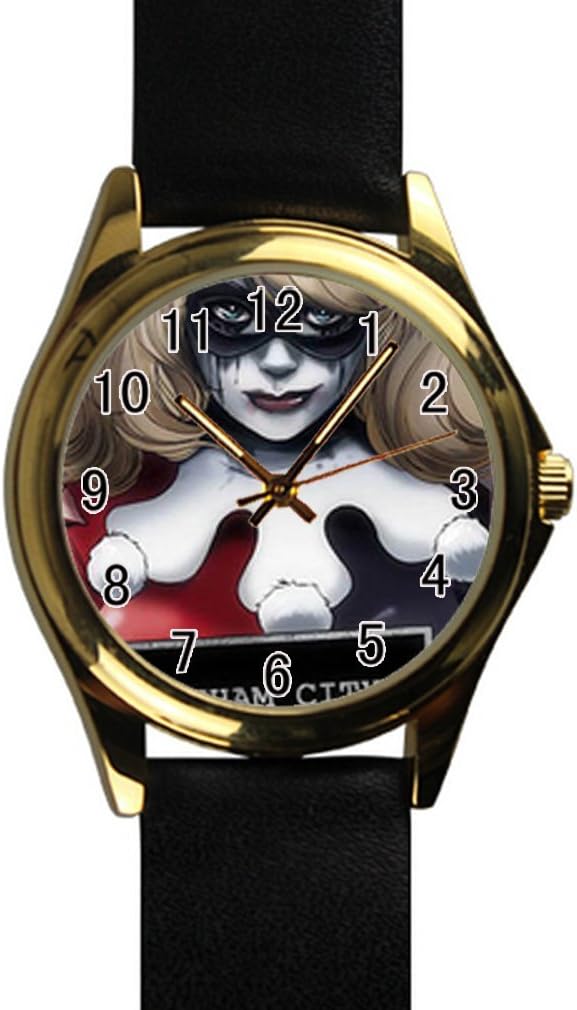 White wardrobe DIY harley quinn Unisex Round Metal Watch