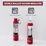 Exllena Insulated Water Bottle 750ml Red with Clip Double Wall Vacuum view 4
