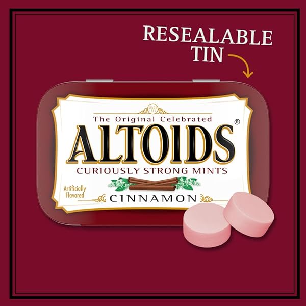 ALTOIDS CLASSIC CINNAMON HARD CANDY BREATH MINTS BULK, 1.76 OZ TIN (PACK OF 12)