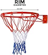 Denny International Basketball Hoop Wall Mounted 45cm Net Fixtures Set view 9