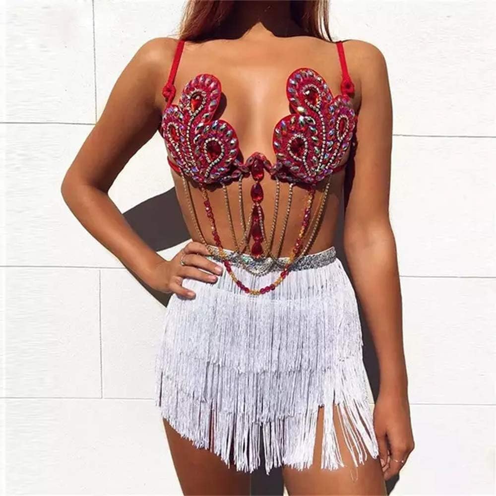 Belly Dance Hip Scarf for Women with Fringes: Clothing