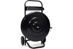 DJSUNPACKING Heavy Duty Strapping Dispenser for Poly and Steel Strapping - Durable Tubular Frame Deluxe Strapping Cart