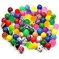 KISEER 50 Pieces Assorted Colorful Bouncy Balls Bulk Mixed Pattern High Bouncing Balls for Kids Party Favors, Prizes, Birthdays Gift (28 mm)
