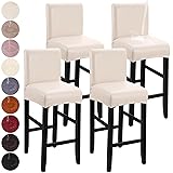 YISUN Bar Stool Covers, Stretch Waterproof PU Bar