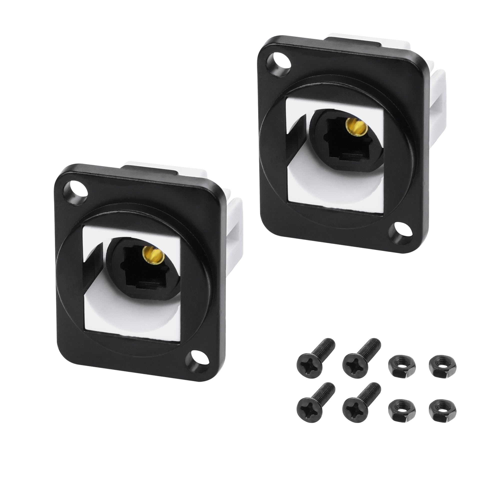 MEIRIYFA TosLink Optical Coupler Digital Audio Fiber Optic Adapter, 2Pack Fiber Optic Cable Extender Female to Female Panel Mount Coupler for CD Player TV Sound Bar ProAudio Cards