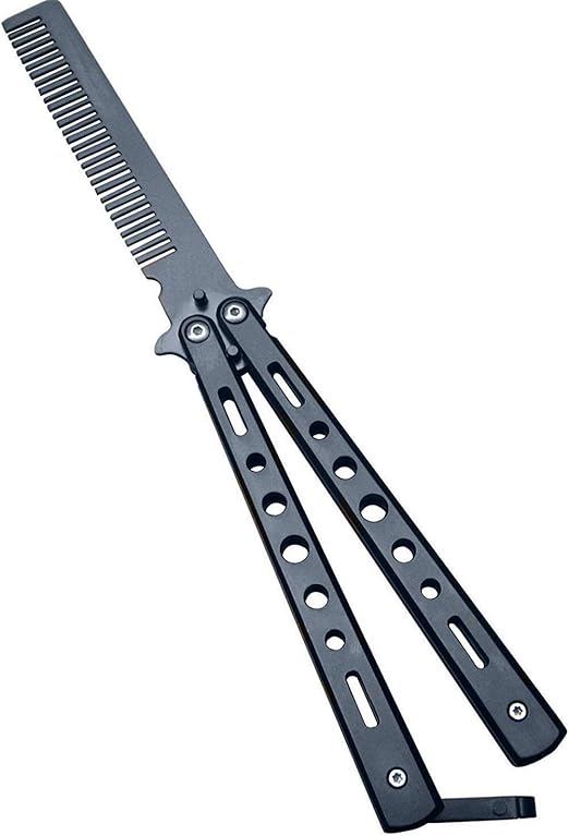 Amazon Co Jp ユニークなデザインの折りたたみ櫛蝶ナイフトレーナーツールステンレス鋼 Butterfly Knife ホビー