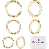 Beebeecraft 300Pcs 3 Size Gold Jump Rings 4mm 5mm 6mm 24K Gold Plated Open Jump Rings Connector Links for Jewelry Making Necklace Keychains Yellow Bracelet DIY Crafts