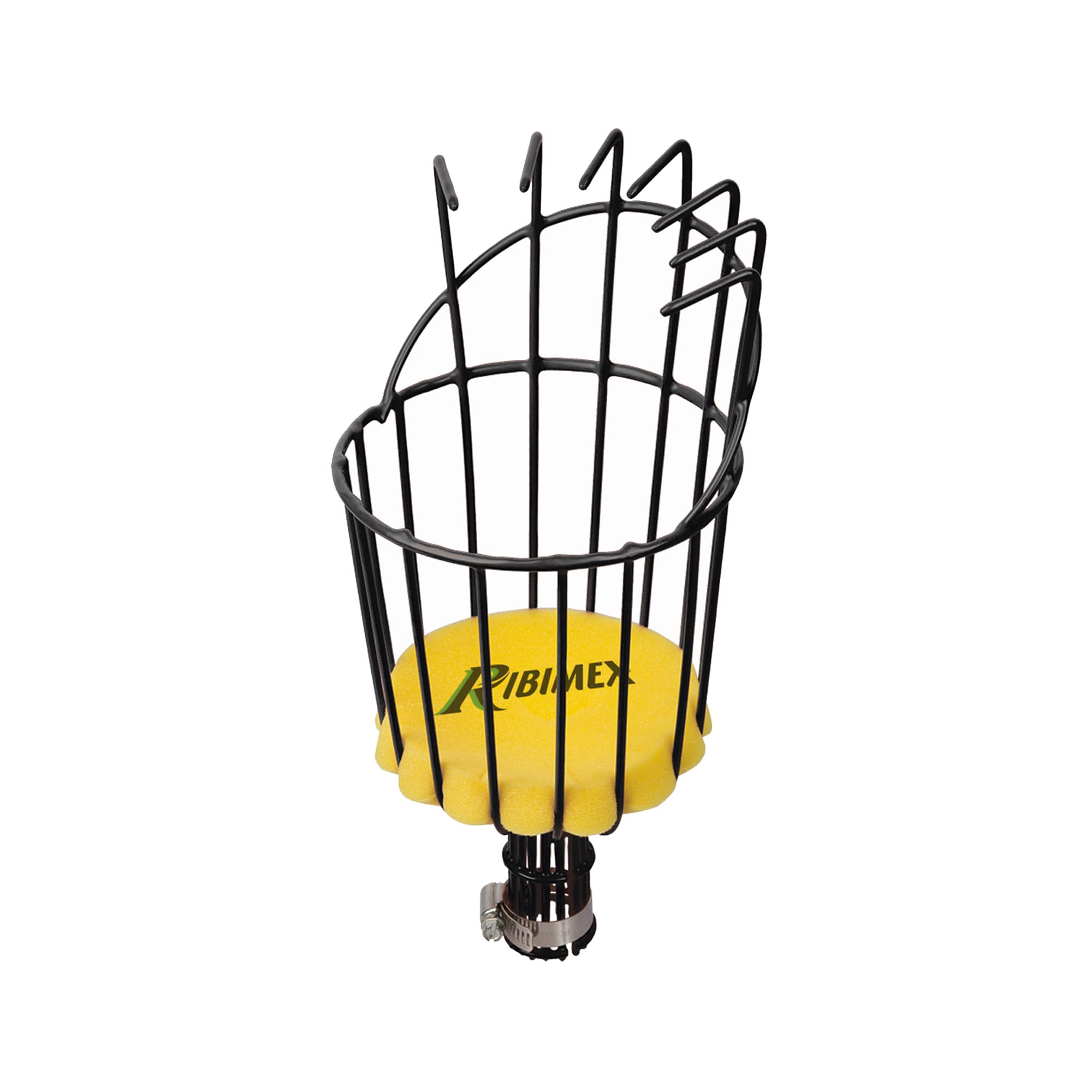 Ribimex Metal Fruit Picker Ø 14 cm, Suitable for Fixed and Telescopic Handles, Steel Frame with Foam Base, Connection Ø 24-30 mm, Ideal for Harvesting Fruit in Height - PRESCF1