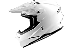 1Storm Adult Motocross Helmet BMX MX ATV Dirt Bike Four Wheeler Quad Motorcycle Full Face Helmet Racing Style: HF801 Glossy White