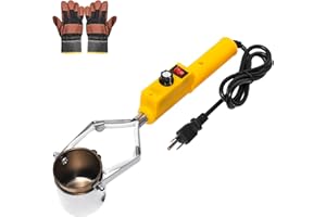 ZIBEILE Electric Melting Pot for Lead and Tin,110V/300W Metal Melting Furnace with Crucible, Gloves Included, Adjustable Temp Control, Rapid Warming, Ideal for Fishing Weight, Metals Melting & Casting