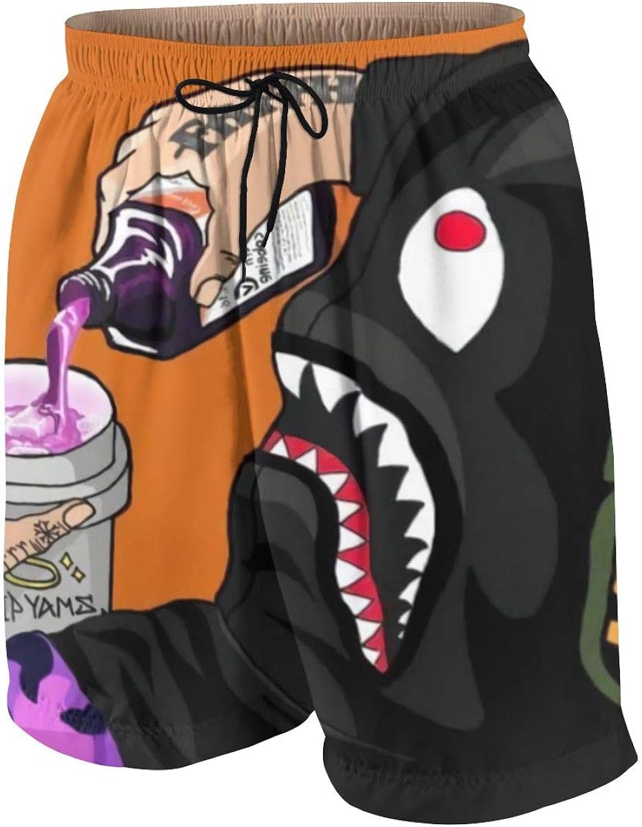 Customgogo Bape Shark Camouflage Beach Shorts Beach Pants Boys Girls Swimming Pants,Summer Seaside Shorts