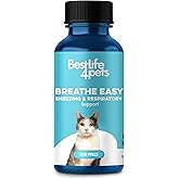 Cat Cold & Respiratory Infection Remedy, Breathe Easy Upper Respiratory Treatment for Cats Provides Natural Relief for Sneezi