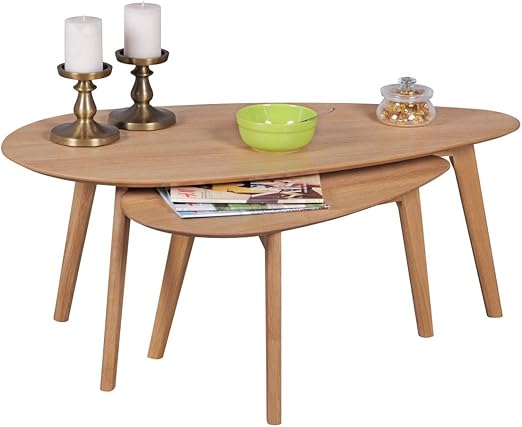 Finebuy Satztisch Scanio Couchtisch Mdf Holz Eiche 2 Teilig Beistelltische Skandinavisch Kaffeetisch Retro Braun Wohnzimmertisch Holztisch Nierenformig 2er Set Wohnzimmermobel Amazon De Kuche Haushalt