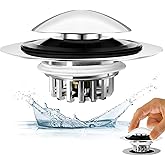 BAOLSLS Bathtub Drain Stopper, Pop Up Tub Drain Hair Catcher, Bath Tub Drain Plug and Cover for 1.45-1.8in Drain Hole, Replaces Lift and Turn, Tip Toe or Trip Lever, Silver