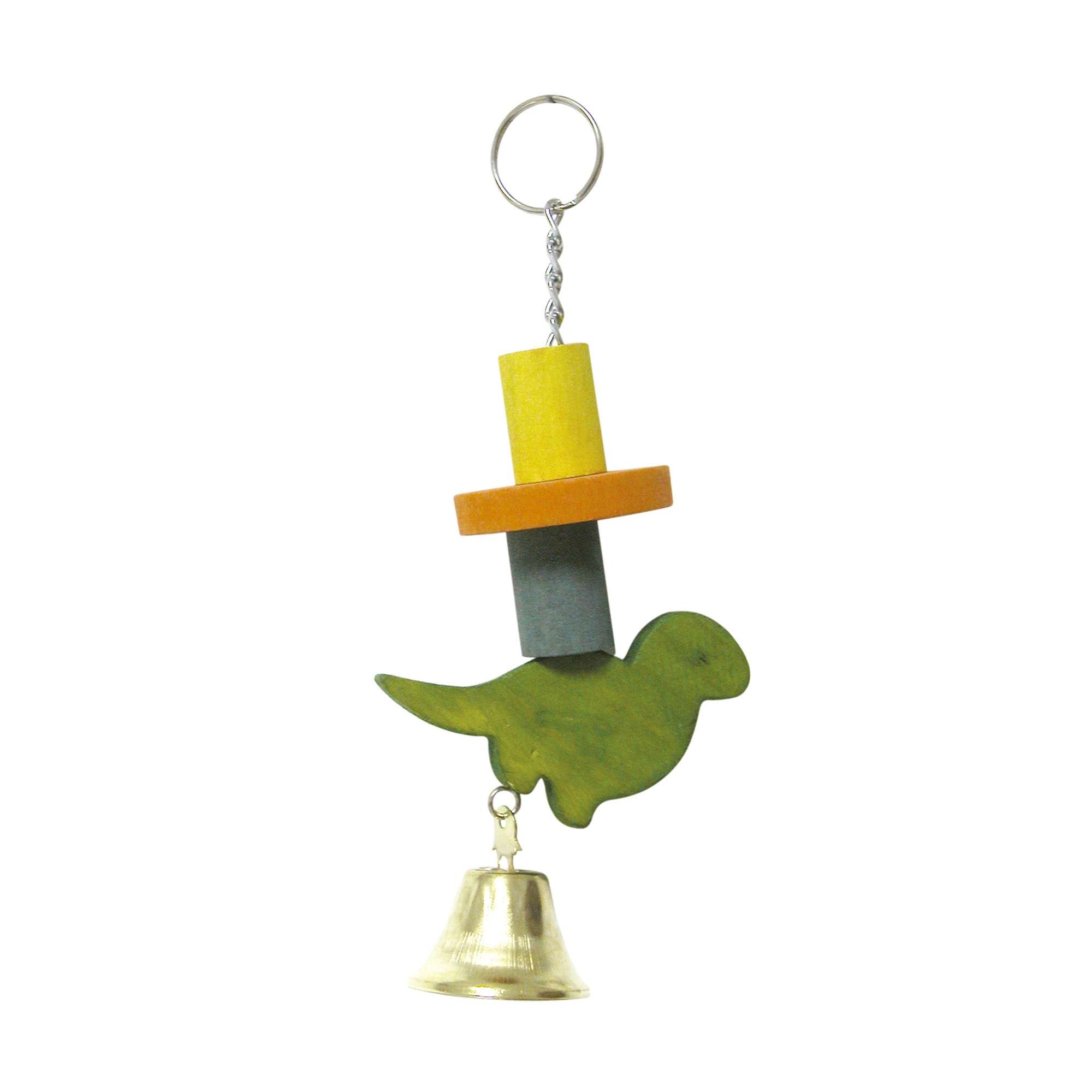 ICA B16024 Wooden Toy with Dinosaur and Bell for Birds, 24 cm