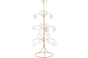 Red Co. 22” Metal Wire 4-Tier Ornament Display Tree Stand and Christmas Décor Holder - Gold