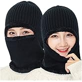 Winter Warm Elastic Soft Ear Protection Knitted Scarf hat Fleece Lined Beanie Hat for Men and Women