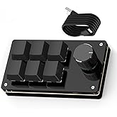 SIKAI CASE Programmable Macro Keyboard,6 Key Macro Mechanical Gaming Macro Keypad,Custom Knob KeyPad, Hot swappable Switch Gaming Keyboard,Wired programmable keypad with Drawing Programming Video