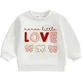 MAYUMMPY Toddler Baby Girls Boys Valentines Outfit Love Tops Bowknot Sweatshirts Pullovers Valentine's Kids Clothes