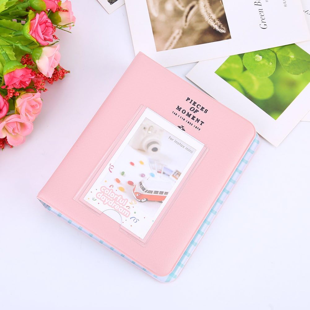 Mini Photo Album, 60mm x 85mm 64 Pockets 3 Inch Photo Book Album for Fuji Mini 8 7s 25 50s 90, Pink, Medium - Image 3